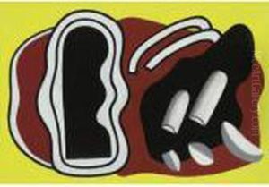 Composition Sur Fond Rouge Et Jaune by Fernand Leger