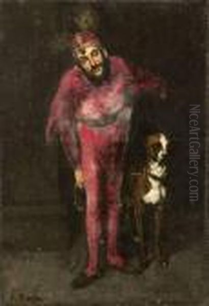 Personnage A La Plume De Paon Et Chien - view 1
