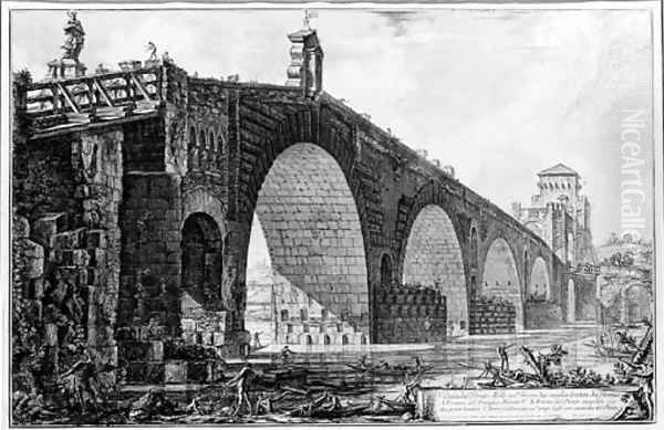 The Ponte Molle, from Vedute di Roma - view 1