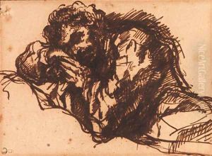 A man reclining, asleep A man reclining, asleep