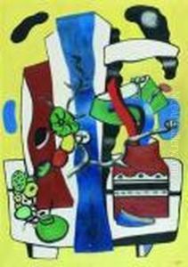 Nature Morte Sur Fond Jaune by Fernand Leger