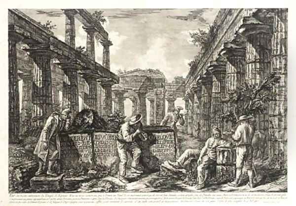 Differentes Vues de quelques Restes de trois grands Edifices qui subsistent encore dans le Milieu de l'ancienne Ville de Pesto - view 1