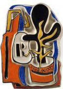 Composition Au Vase De Fleurs by Fernand Leger