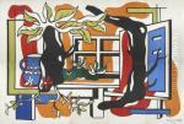 Nature Morte Aux Pommes Et Pichet Devant La Fenetre - view 1