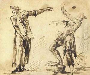 Two gesturing figures