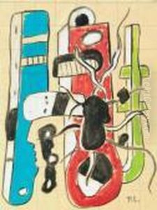 Etude Pour Composition Ii by Fernand Leger