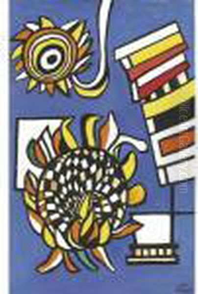 Deux Tournesols Sur Fond Bleu - view 1