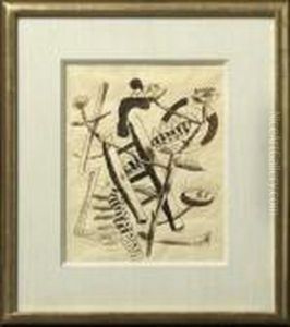 Composition Avec L'echelle Et Les Fleurs by Fernand Leger