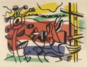 Composition Aux Deux Oiseaux by Fernand Leger