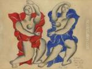 Deux Femmes Drapees by Fernand Leger
