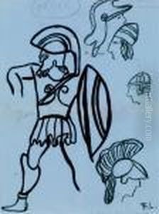 Encre Sur Papier Bleu by Fernand Leger