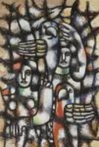 Femme Aux Perroquets by Fernand Leger