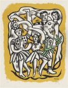 Les Danseuses (fond Jaune) (saphire 137) by Fernand Leger
