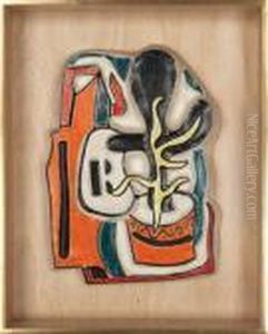 Composition Au Vase De Fleurs by Fernand Leger