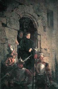 Arrest of the Huguenot Jacqueline de Montbel d'Etremont (1541-1600) 1875 by Vasily Polenov