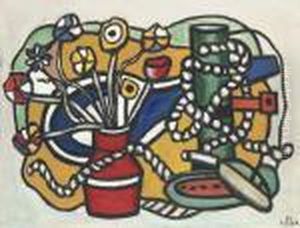 Un Vase De Fleurs Rouge by Fernand Leger