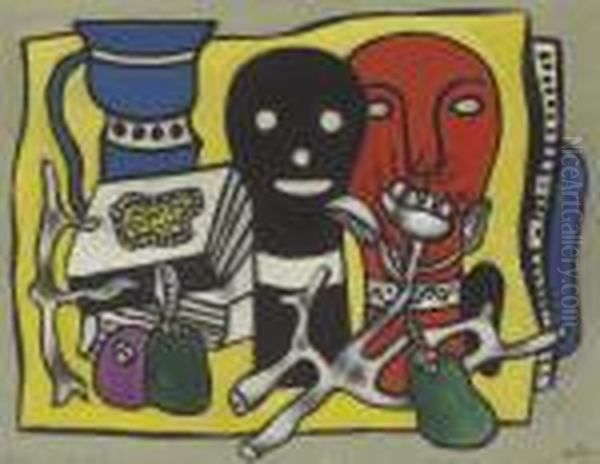 Composition Aux Deux Masques (les Deux Jeannettes) - view 1