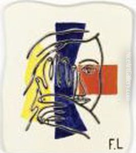 Visage Aux Deux Mains by Fernand Leger