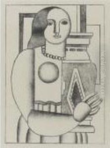 Femme Tenant Un Vase (saphire 13) by Fernand Leger