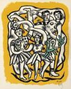 Les Danseuses (fond Jaune) (s. 137) by Fernand Leger