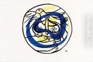 Composition Circulaire-oiseau Avec Coronne - (1950) by Fernand Leger
