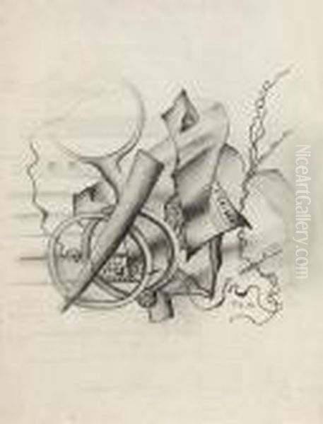 Nature Morte A La Plume Et Aux Journaux - view 1