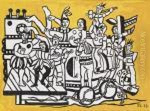 La Grande Parade Sur Fond Jaune by Fernand Leger