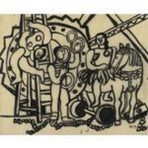 L'acrobate Et Les Jongleurs by Fernand Leger