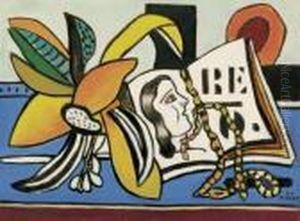 Une Fleur Et Une Figure by Fernand Leger