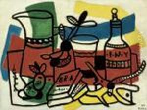 Nature Morte A La Bouteille by Fernand Leger