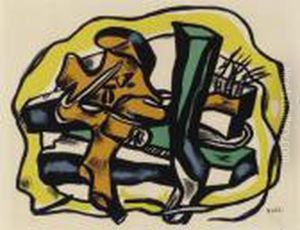 Composition Sur Fond Jaune (saphire 138) by Fernand Leger