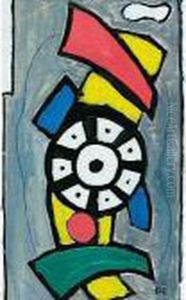 Composition A La Roue, Circa 1950 - 1955 by Fernand Leger