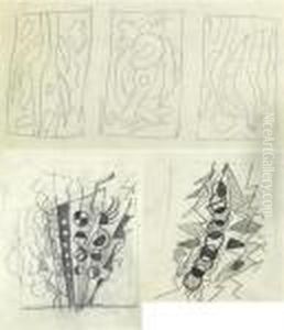 Lot Of Six Sketches. by Fernand Leger