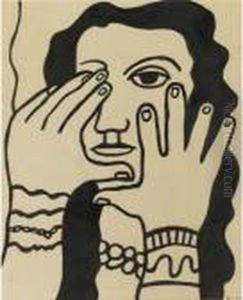 Femme Avec Mains Devant Son Visage Femme Avec Mains Devant Son Visage