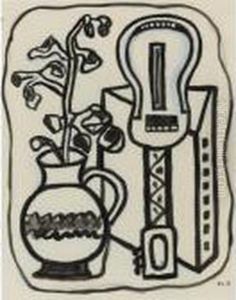 Fleurs Et Guitare by Fernand Leger