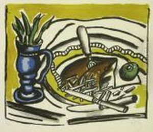 Nature Morte Au Vase Bleu by Fernand Leger
