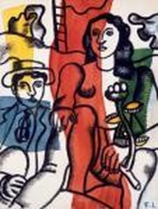 Les Deux Amoureux (etude Pour "la Partie De Campagne") by Fernand Leger