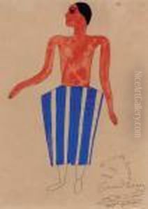 Personnage Au Pantalon Bleu by Fernand Leger