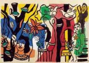Etude Pour "femmes Au Perroquet" by Fernand Leger