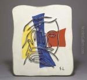Visage Aux Deux Mains by Fernand Leger