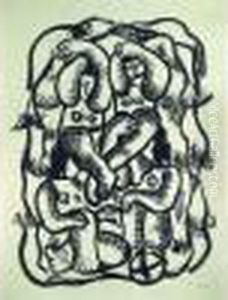 Composition Aux Acrobates by Fernand Leger