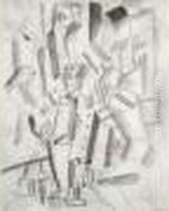 Composition Aux Deux Hommes, Le Soldat Attable Et Le Soldat Debout by Fernand Leger