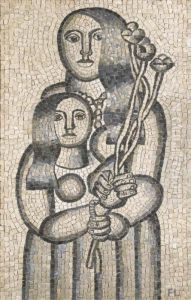 Femme Aux Fleurs Sur Fond Gris by Fernand Leger
