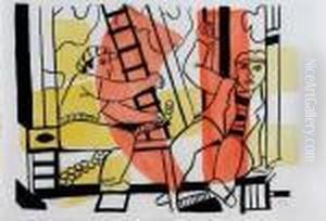 Untitled Scene With Construction Workers by Fernand Leger