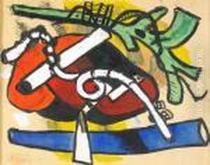Composition- A Tergo L Accordeoniste by Fernand Leger