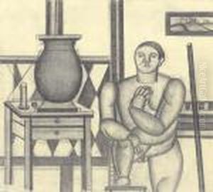 Personnage Dans L'atelier by Fernand Leger
