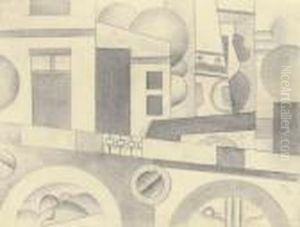 Etude Pour Le Remorqueur (architecture-paysage) by Fernand Leger