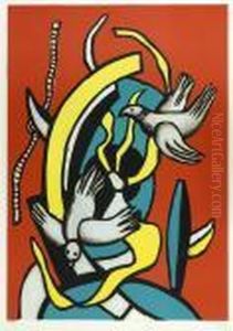 - Composition Aux Deux Oiseaux. by Fernand Leger