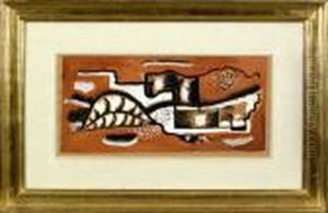 Brush And Inkwith Gouache On Paper Drawing by Fernand Leger