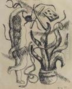 Femme Et Plante Verte. 1930. by Fernand Leger